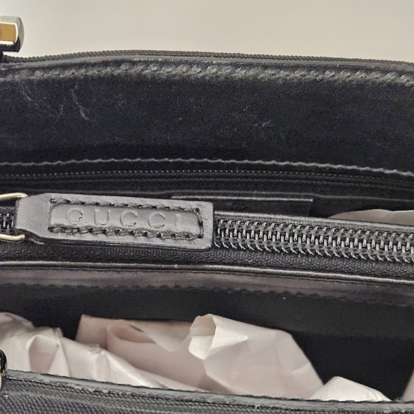 Gucci Mini Tote Bag In Black Nylon And Leather With Silver Handles - Picture 11 of 16